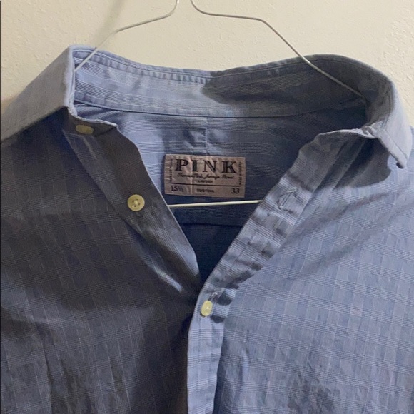 Pink Thomas London 15 1/2 blue with checker - Picture 2 of 2